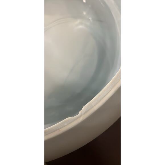 RARE XL Revelation Cirrus Bowl Smokey Blue Matte Frosted Glass Bowl 15x15x15 In - Picture 5 of 6